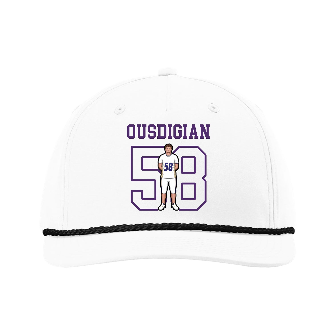Five-Panel Classic Rope Cap — Shirsey in White