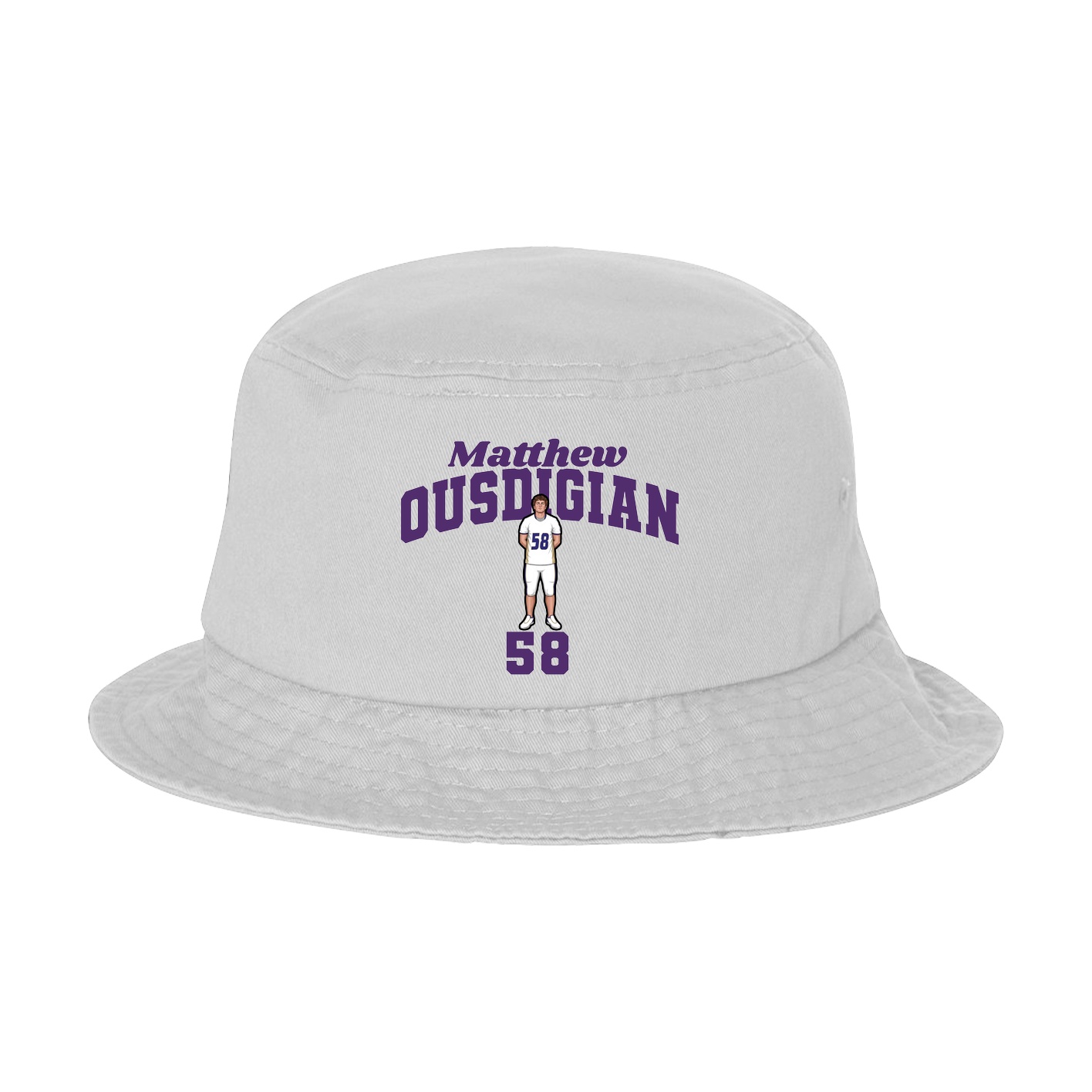 Bucket Cap — Signature Arch in White