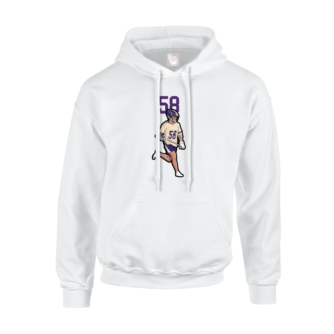 Youth Hoodie — Number Top in White