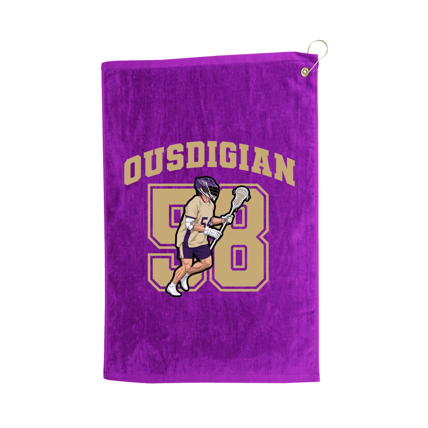Golf Towel — Number in Purple