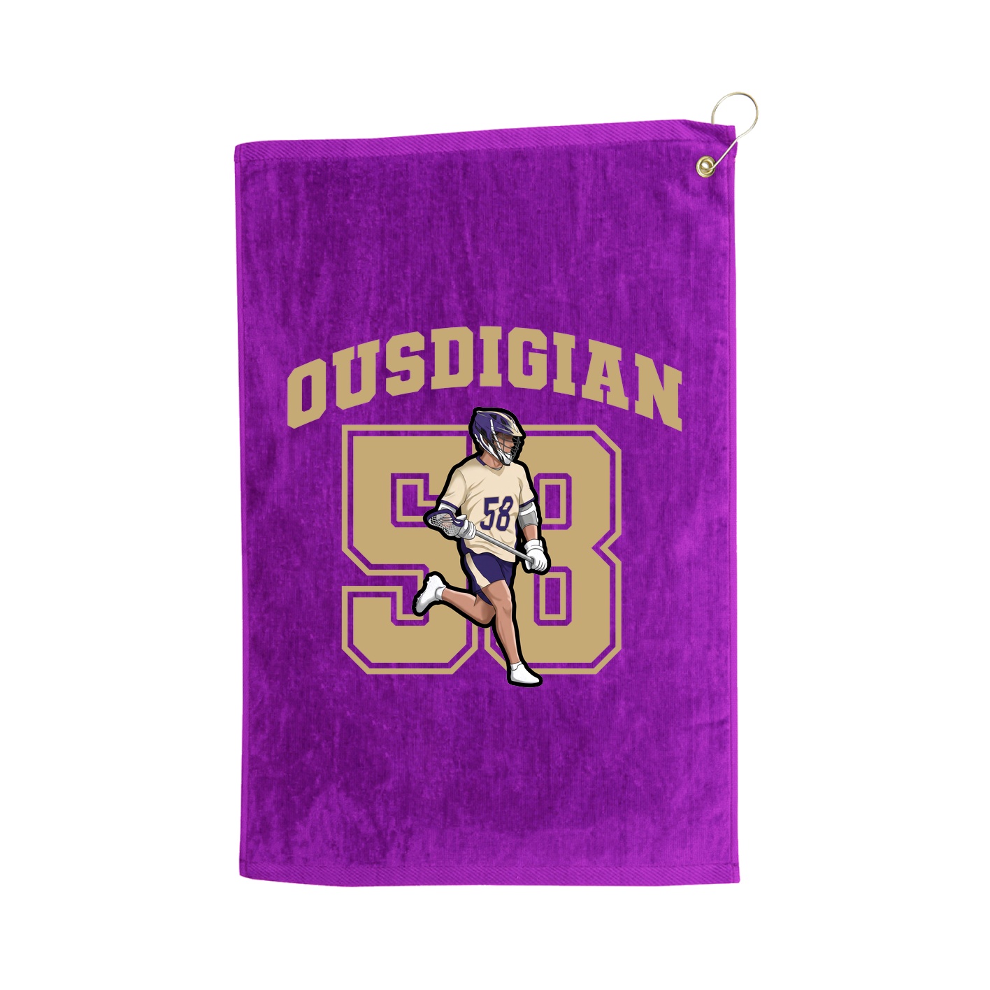 Golf Towel — Number in Purple