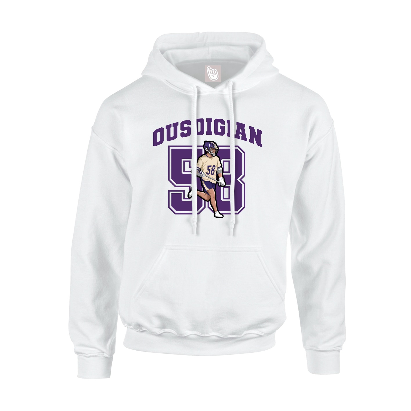 Youth Hoodie — Number in White
