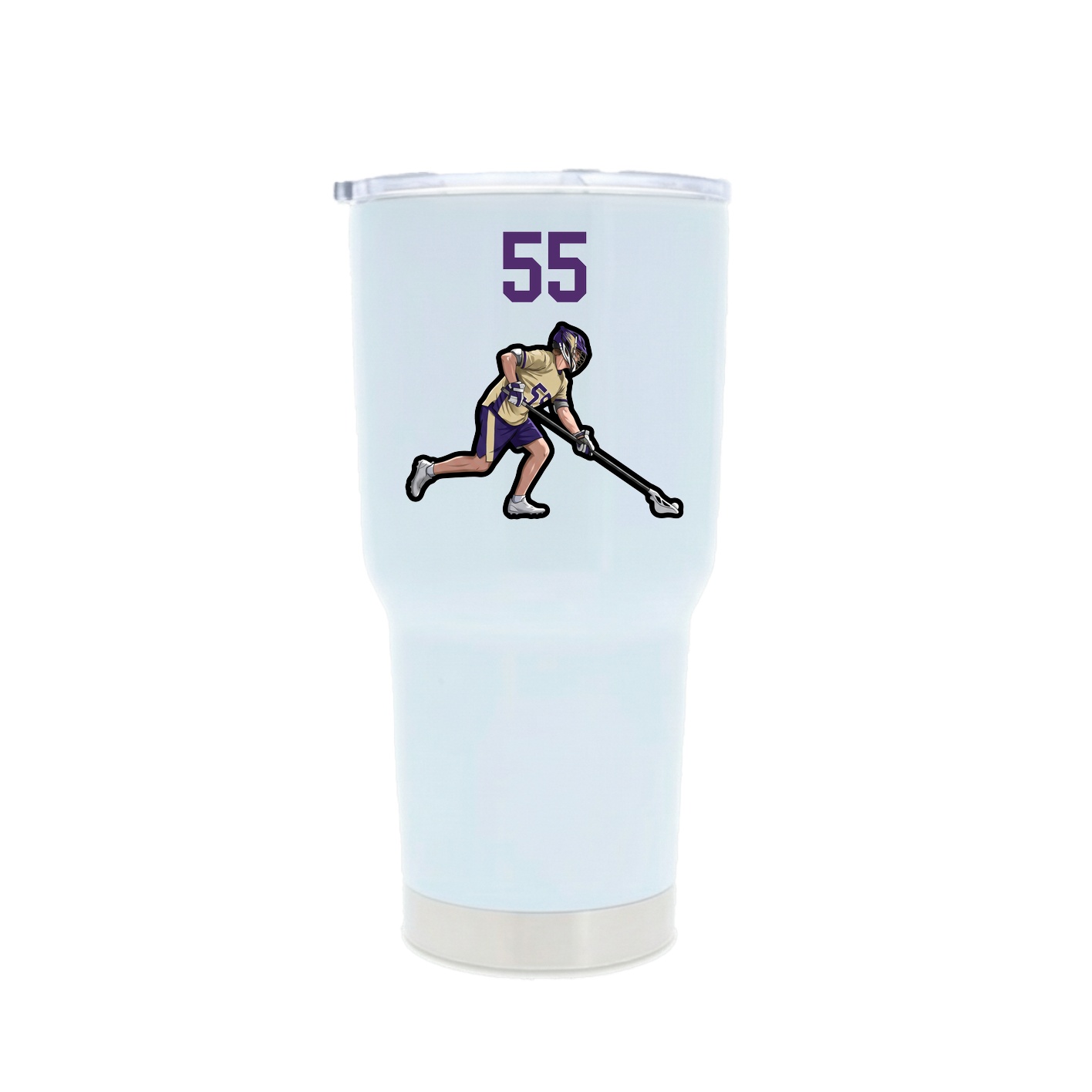 30oz Stainless Steel Tumbler — Number Top in White