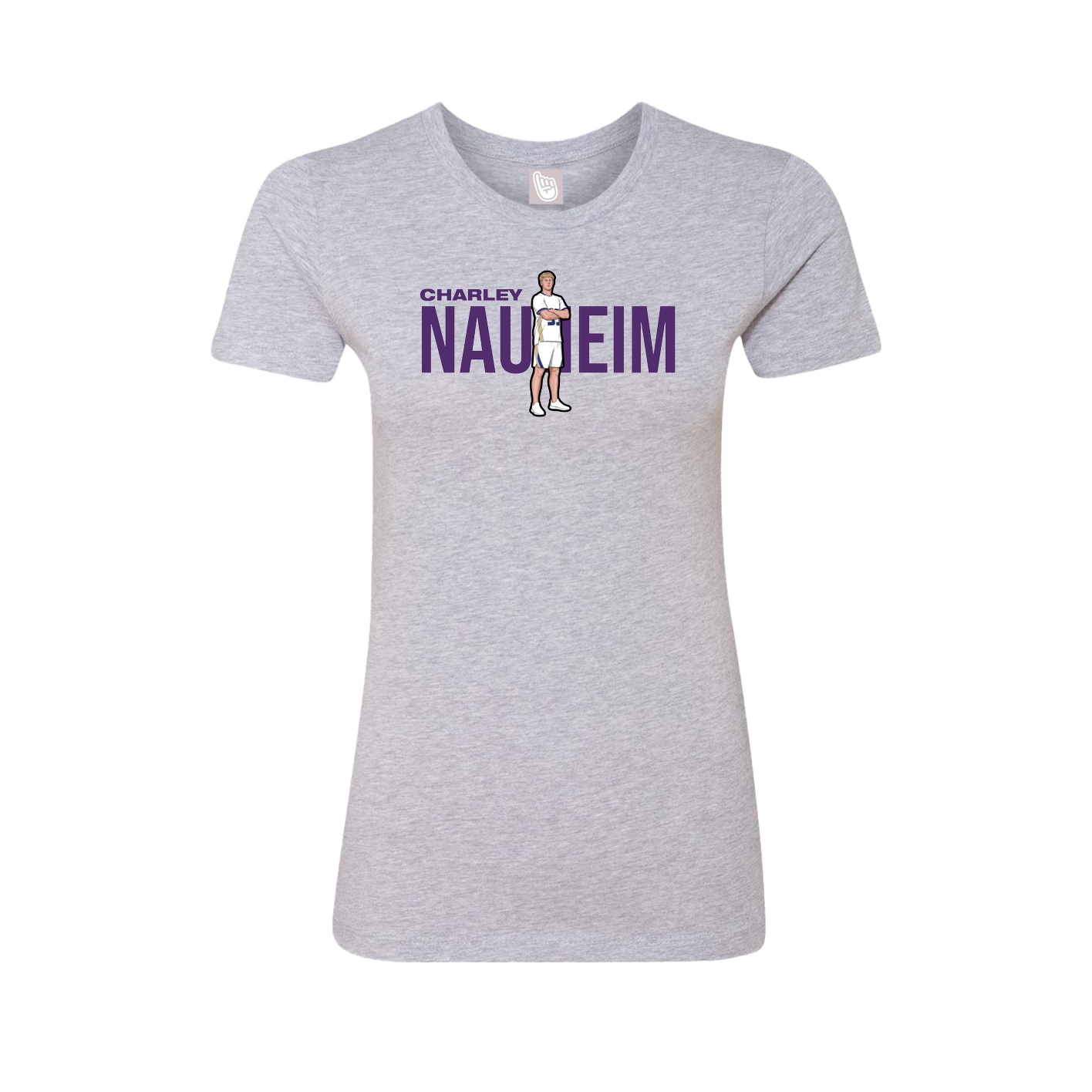 Fitted Women's Tee — Player Name in Grey