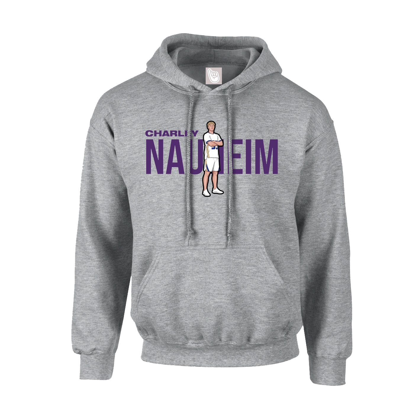 Hoodie — Player Name in Grey