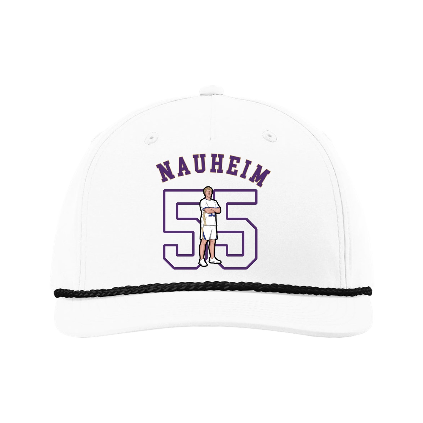 Five-Panel Classic Rope Cap — Shirsey Arch in White