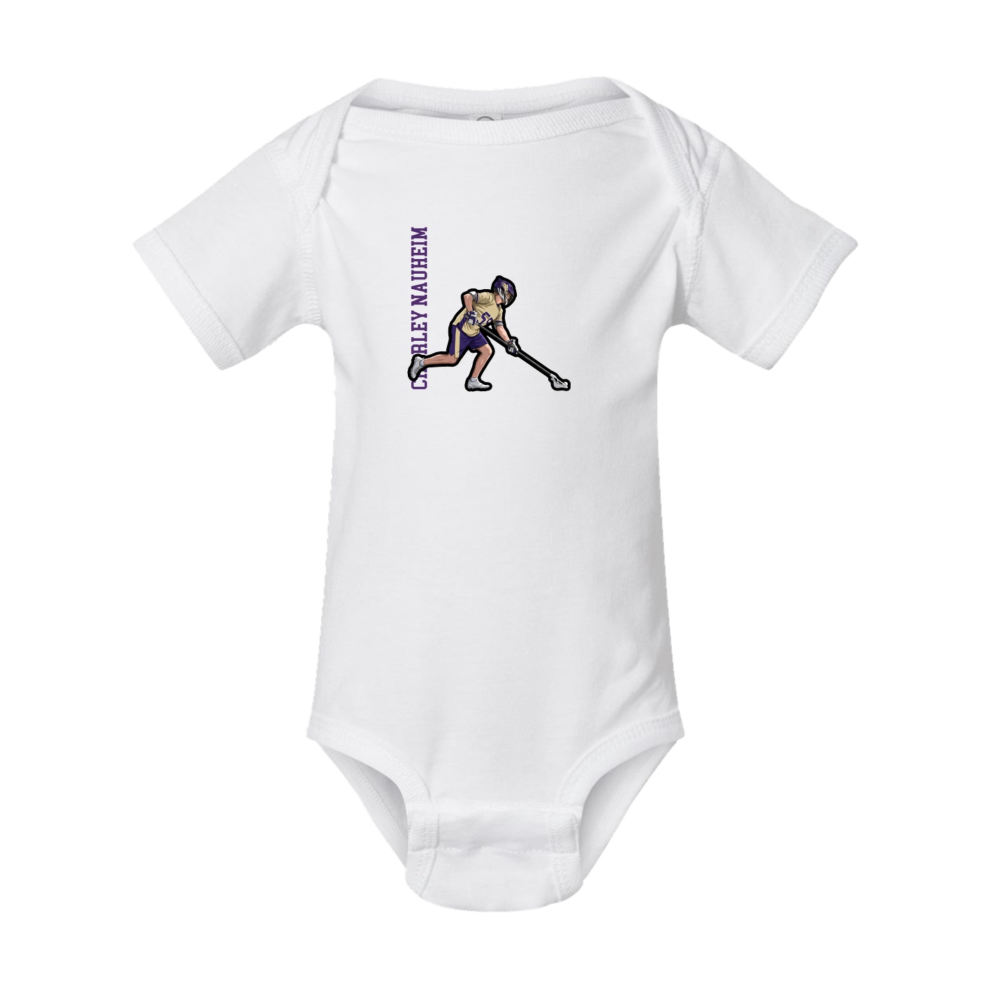 Baby Onesie — Name Vertical in White