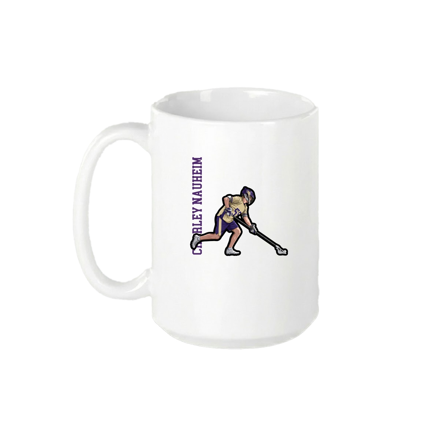 15oz Coffee Mug — Name Vertical in White