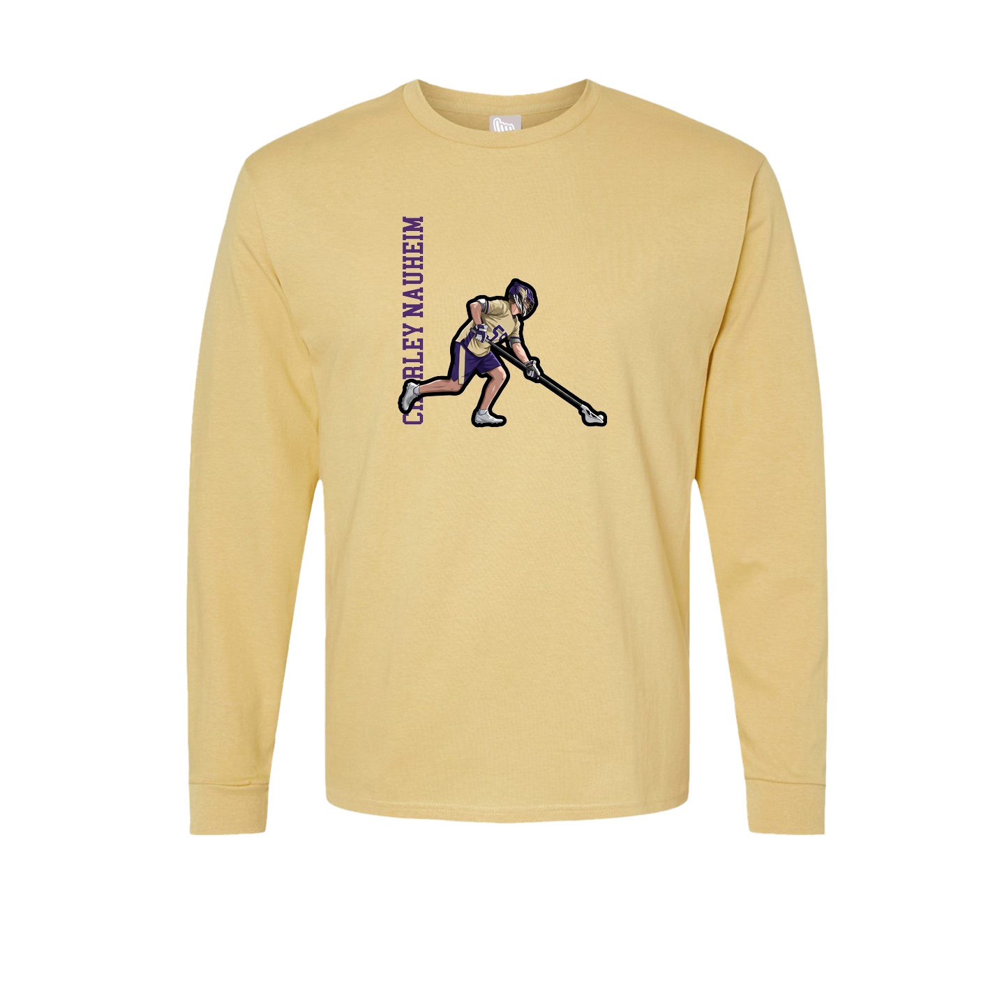 Long Sleeve Tee — Name Vertical in Vegas Gold