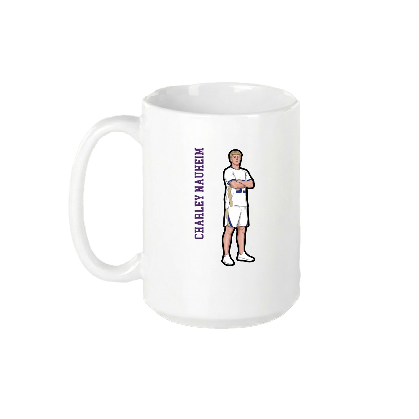 15oz Coffee Mug — Name Vertical in White