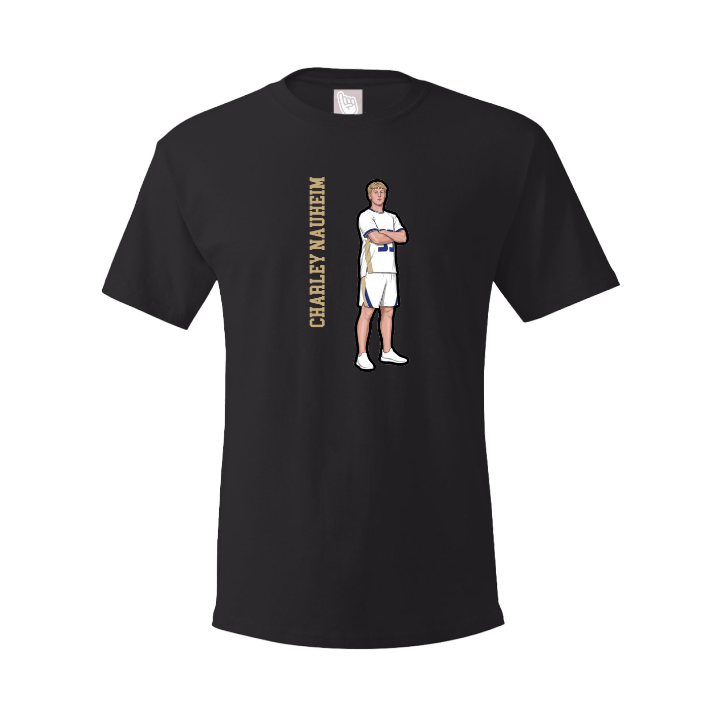 Youth Tee — Name Vertical in Black