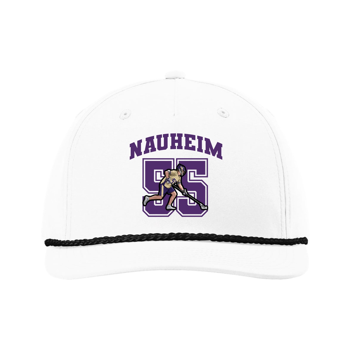 Five-Panel Classic Rope Cap — Number in White