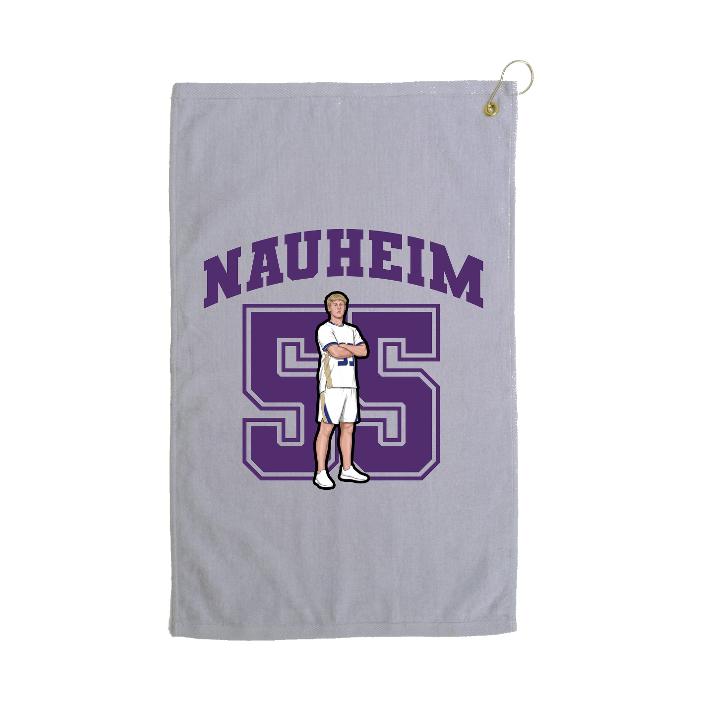 Golf Towel — Number in Grey
