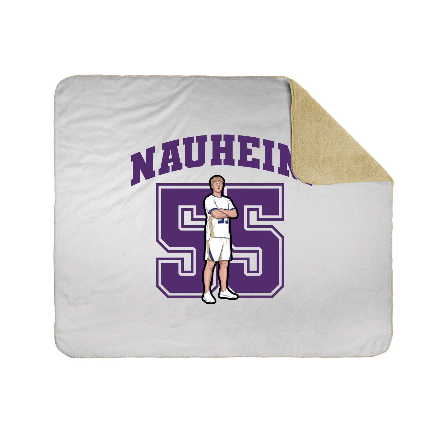Throw Blanket — Number in White