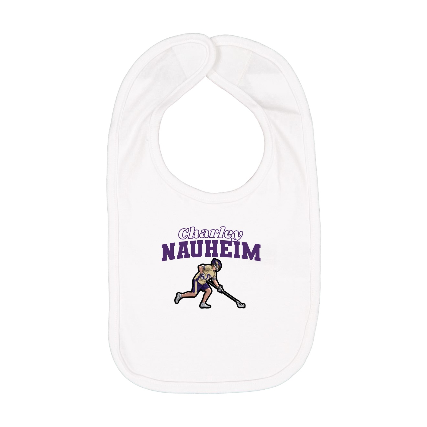 Infant Bib — Name Arch in White