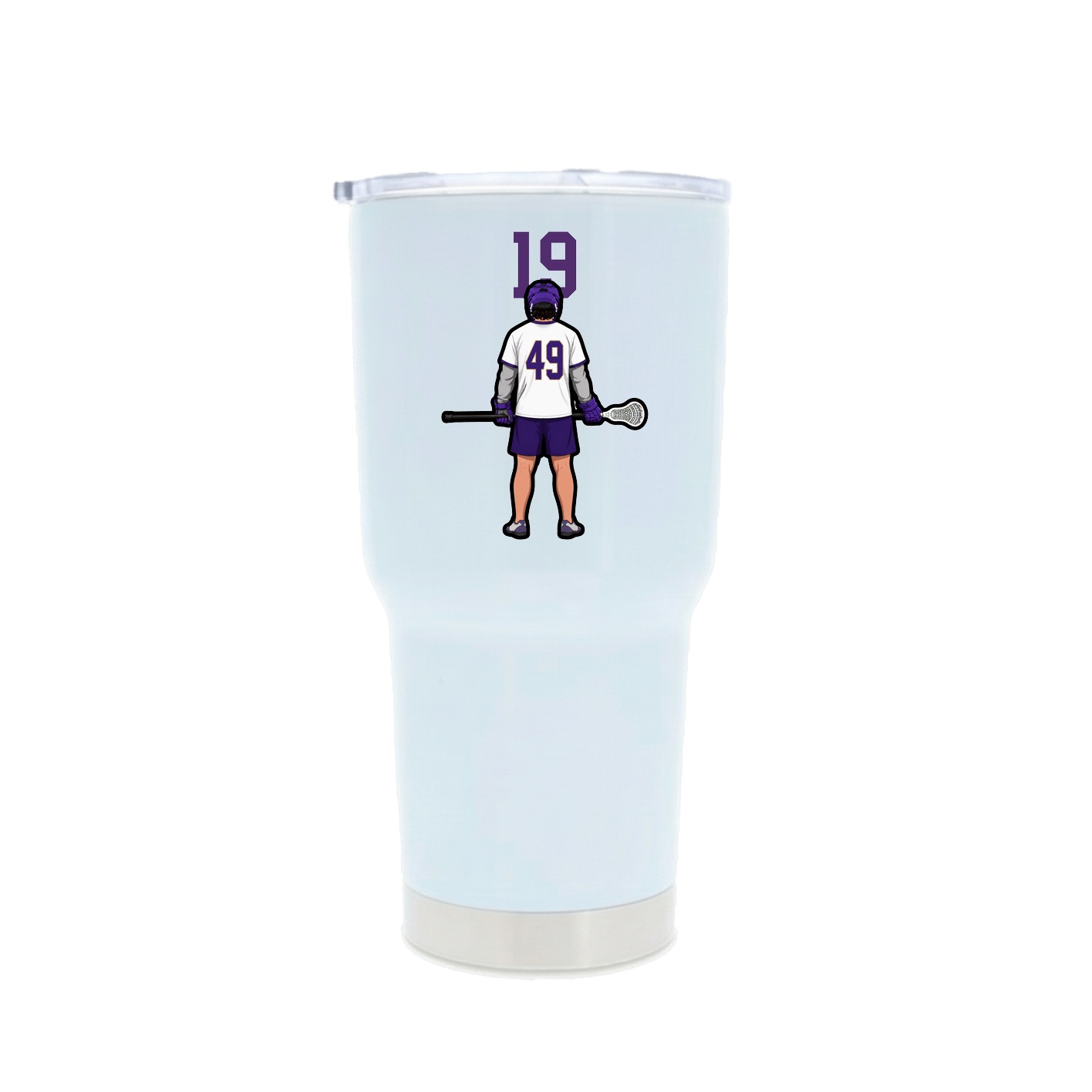 30oz Stainless Steel Tumbler — Number Top in White