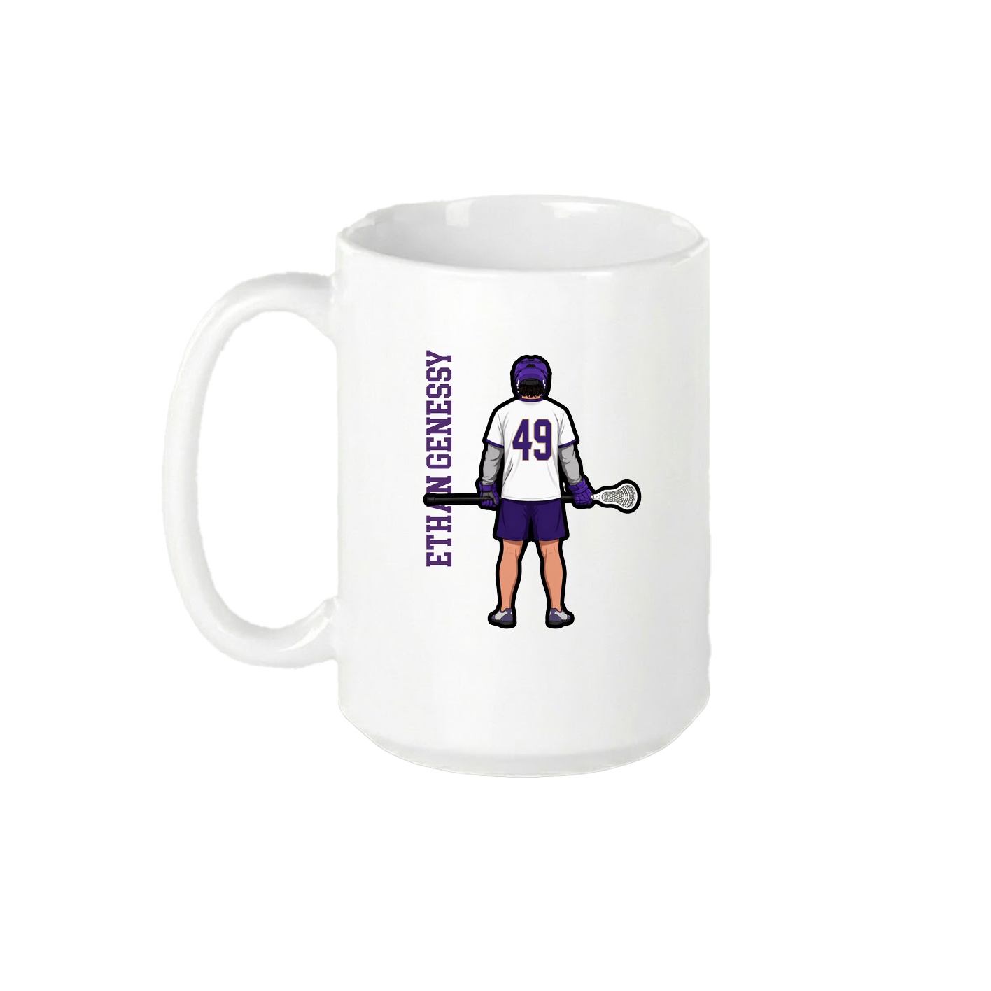 15oz Coffee Mug — Name Vertical in White