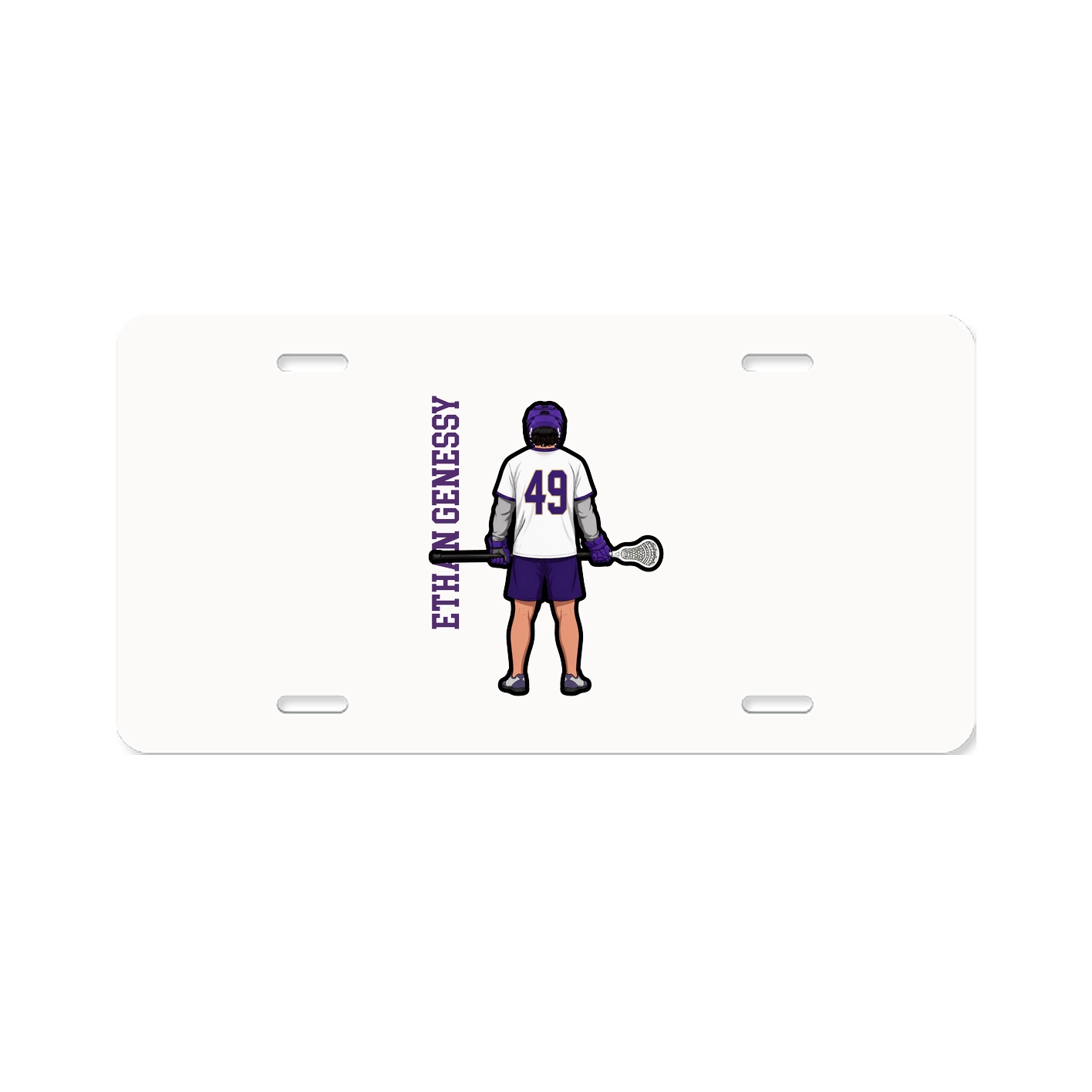 License Plate — Name Vertical in Classic