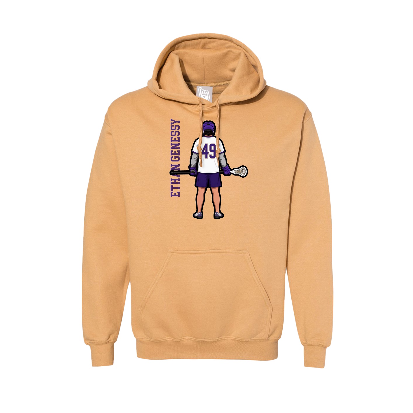 Hoodie — Name Vertical in Vegas Gold