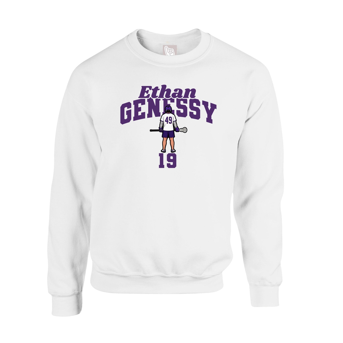 Fleece Crew — Signature Arch in White