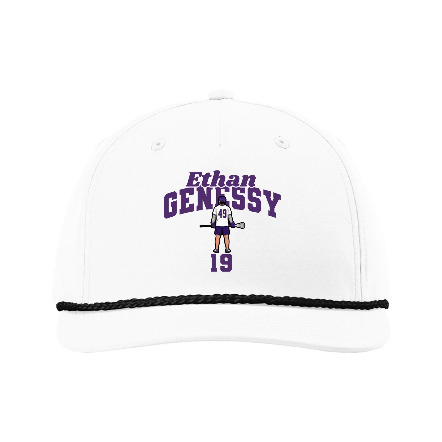 Five-Panel Classic Rope Cap — Signature Arch in White