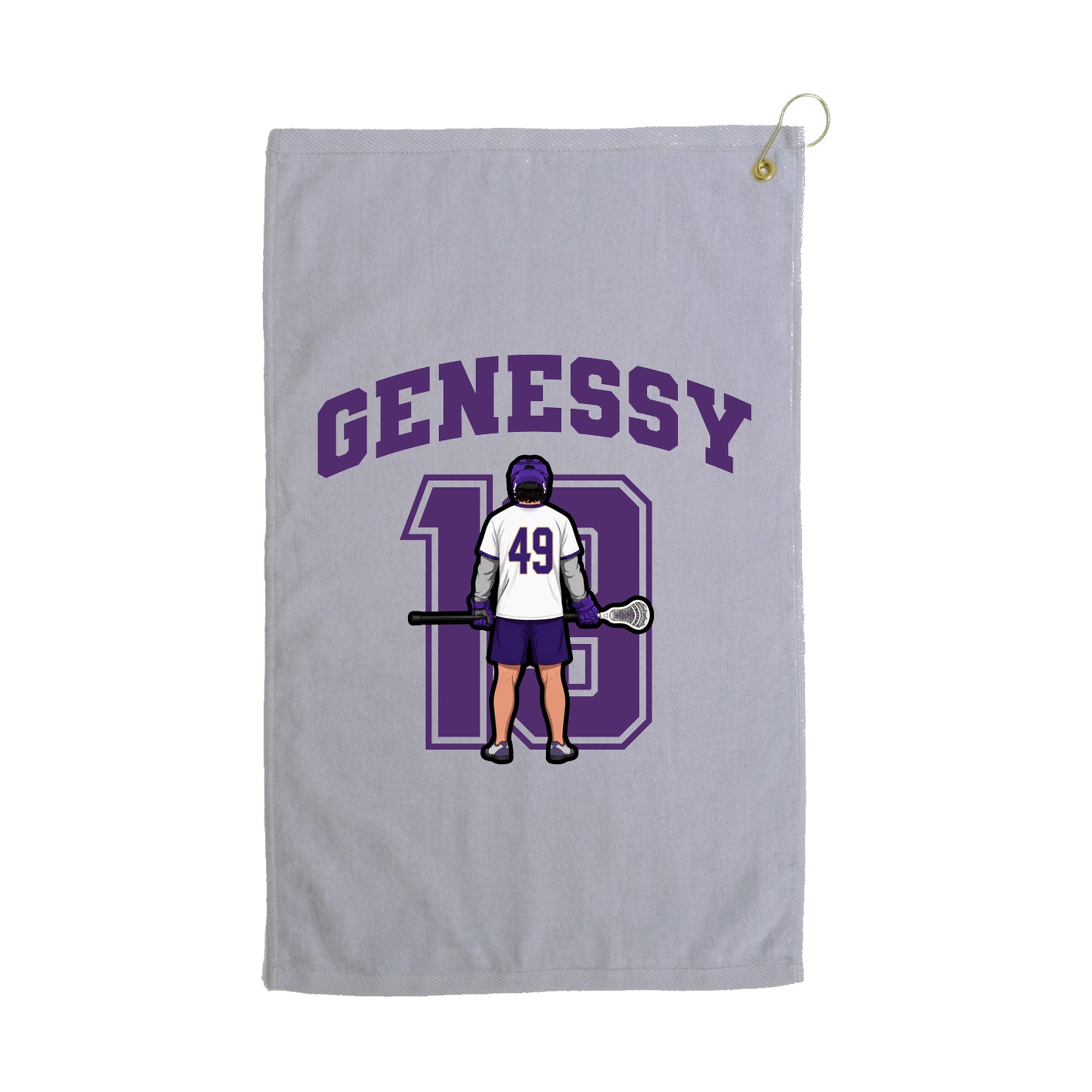 Golf Towel — Number in Grey