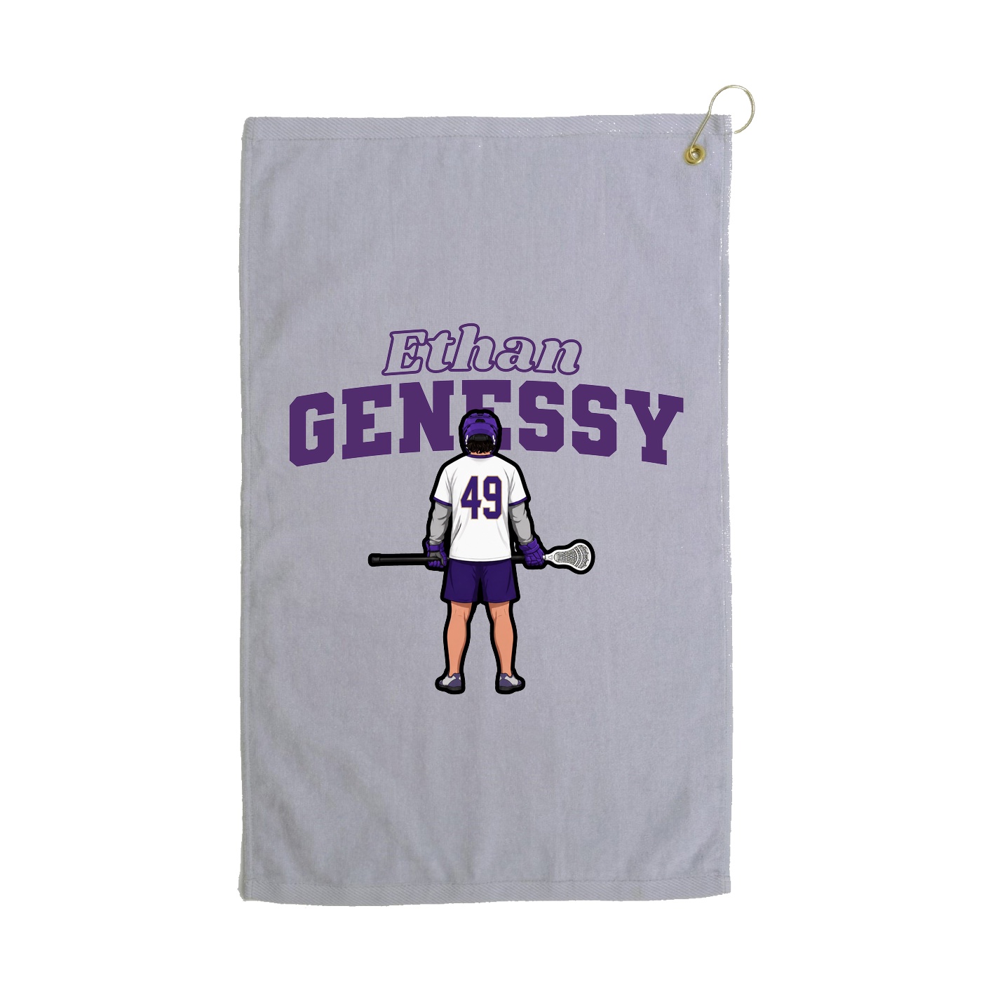 Golf Towel — Name Arch in Grey