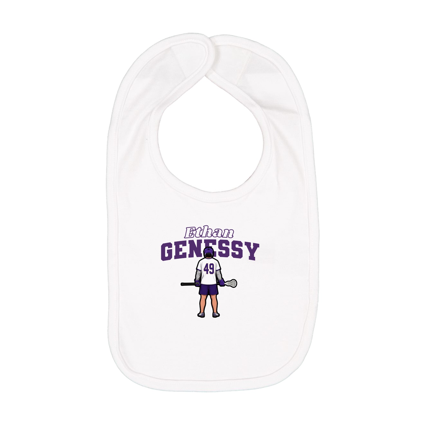 Infant Bib — Name Arch in White