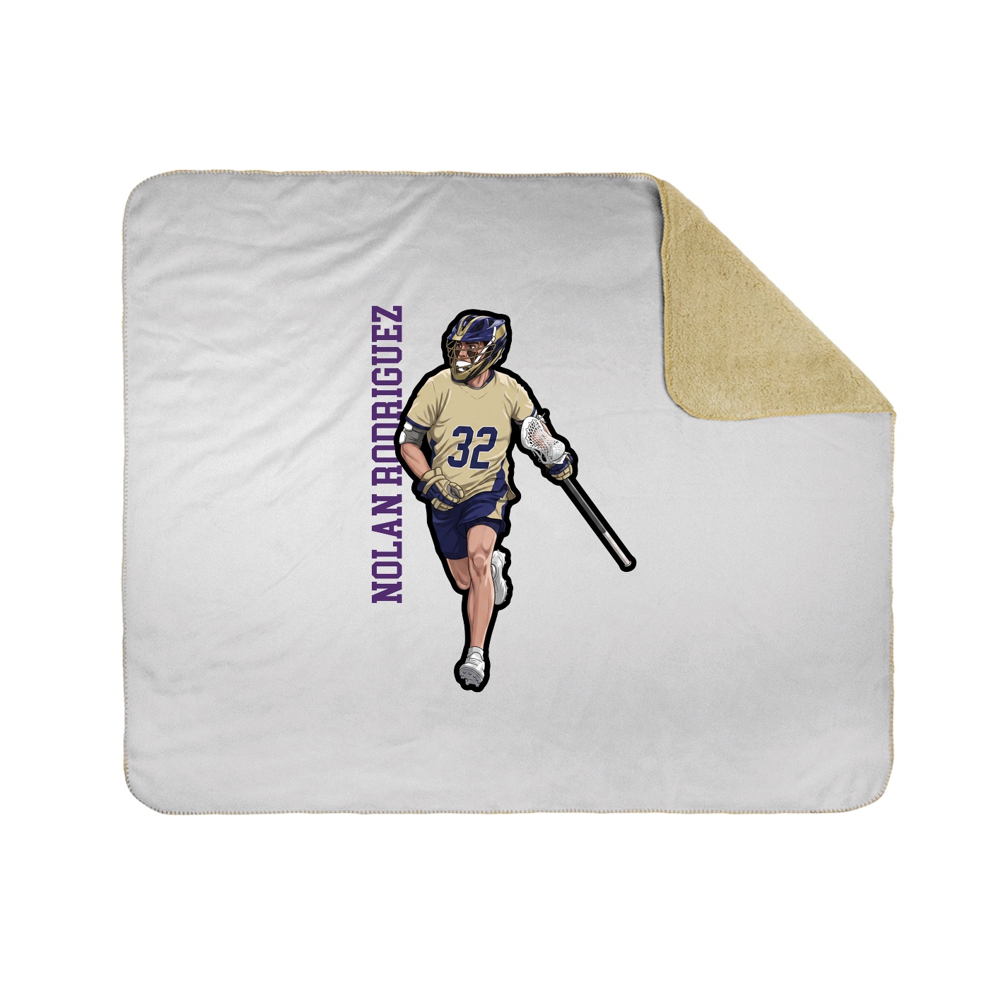 Throw Blanket — Name Vertical in White