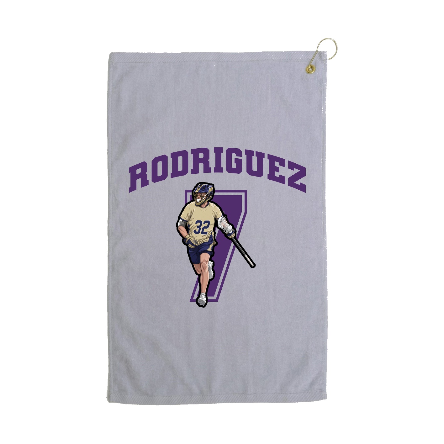 Golf Towel — Number in Grey