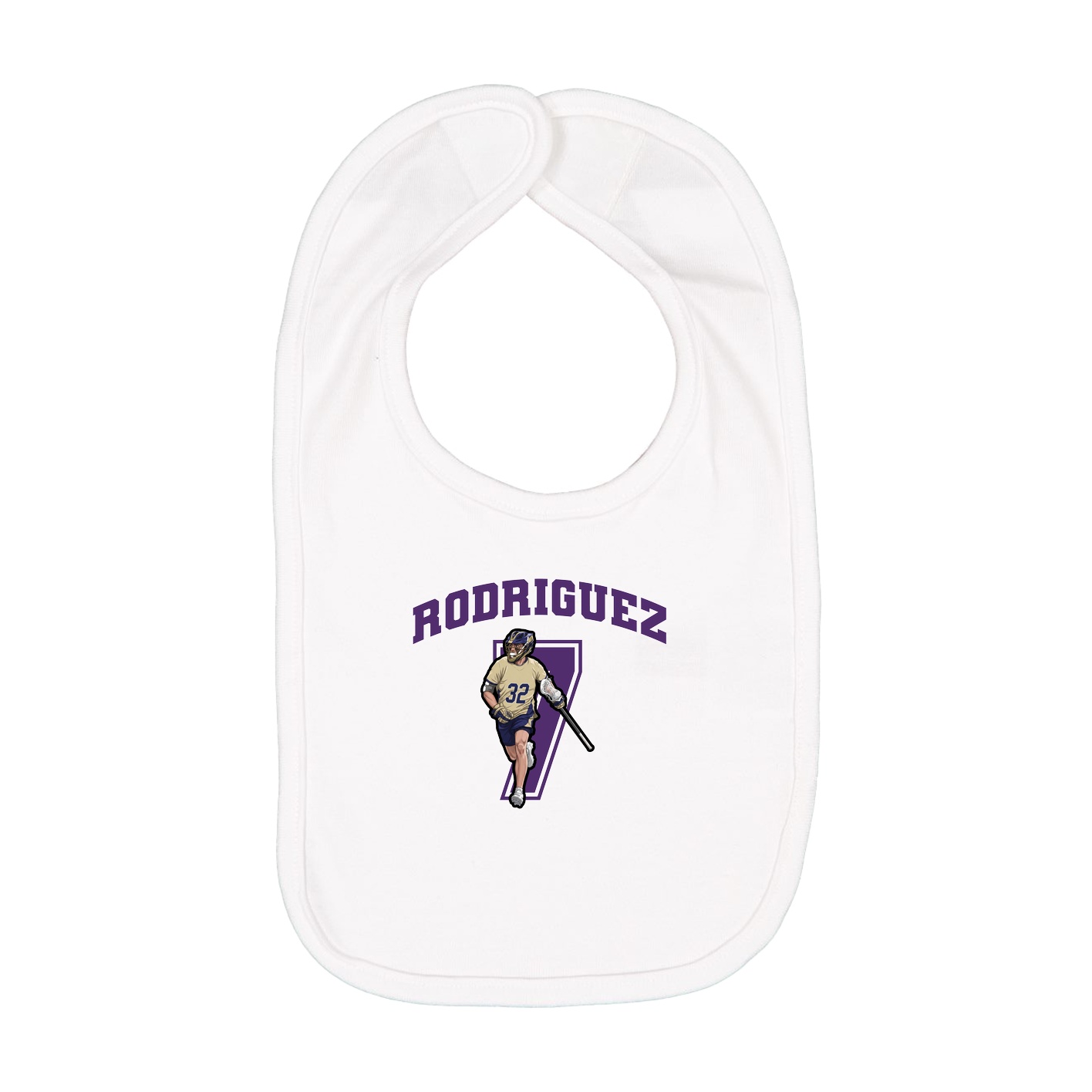 Infant Bib — Number in White