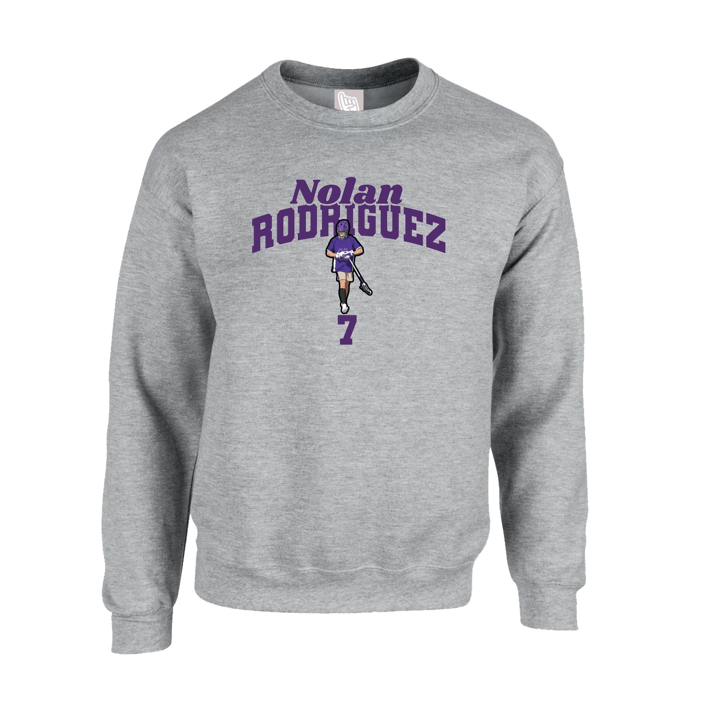 Fleece Crew — Signature Arch in Grey