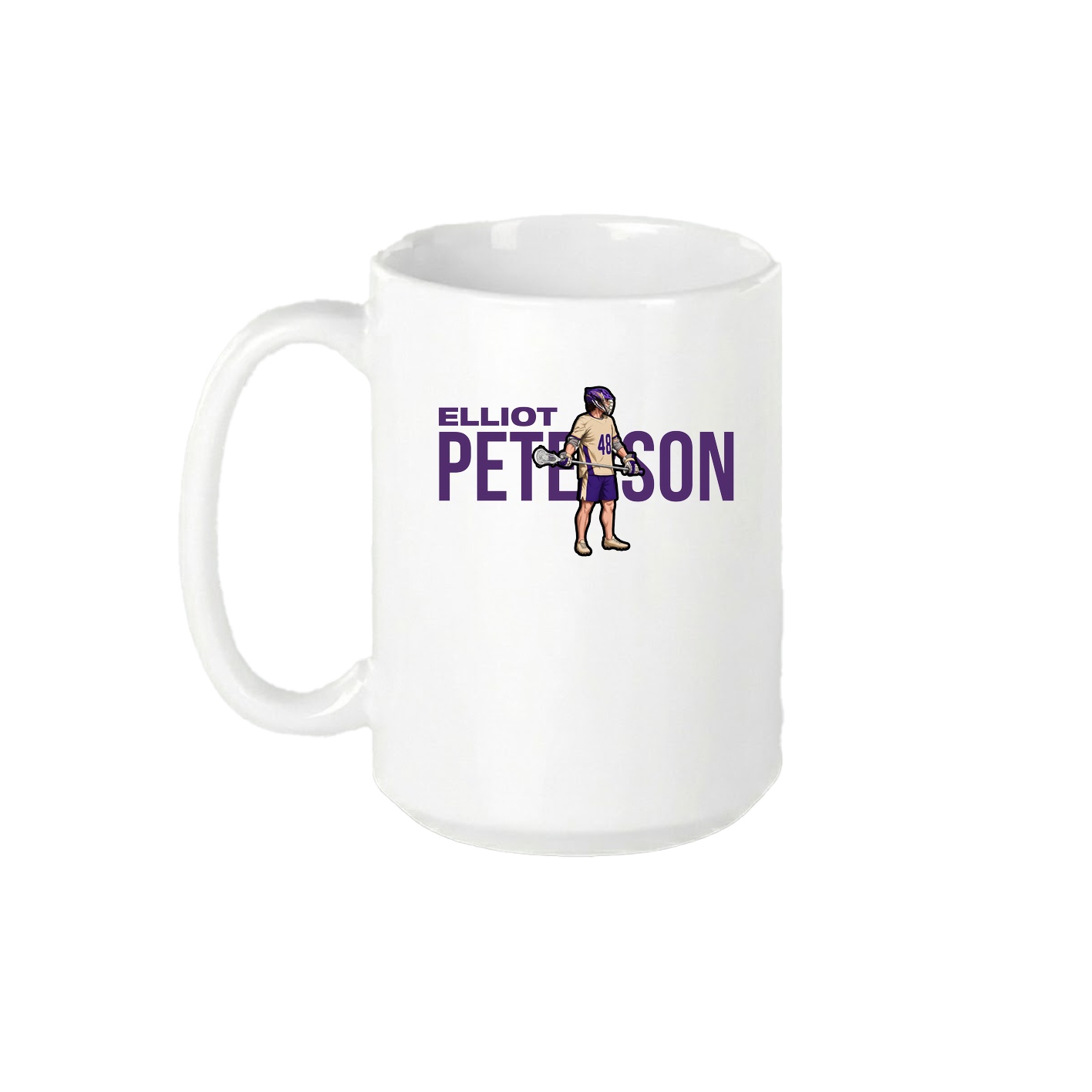 15oz Coffee Mug — Player Name in White