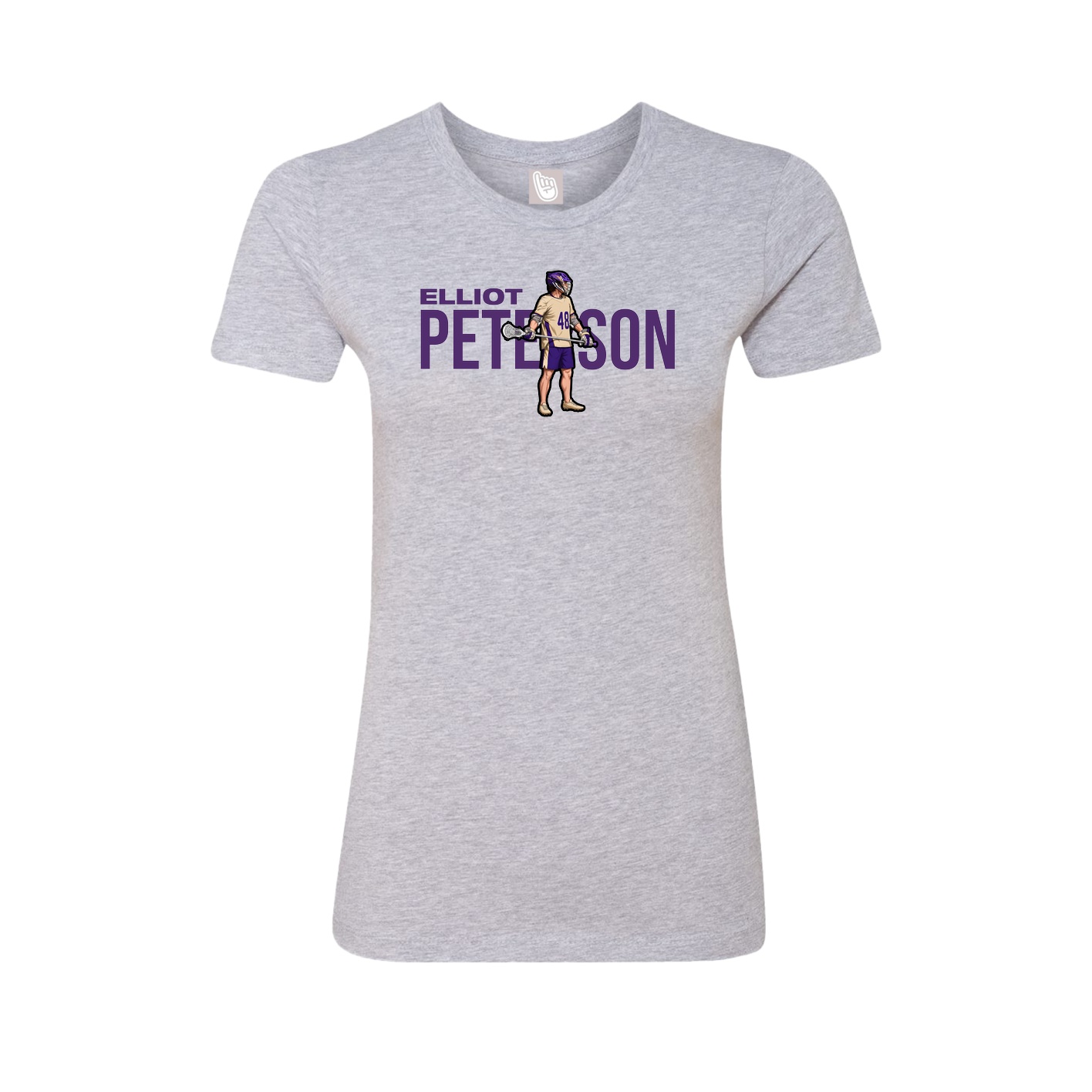 Fitted Women's Tee — Player Name in Grey