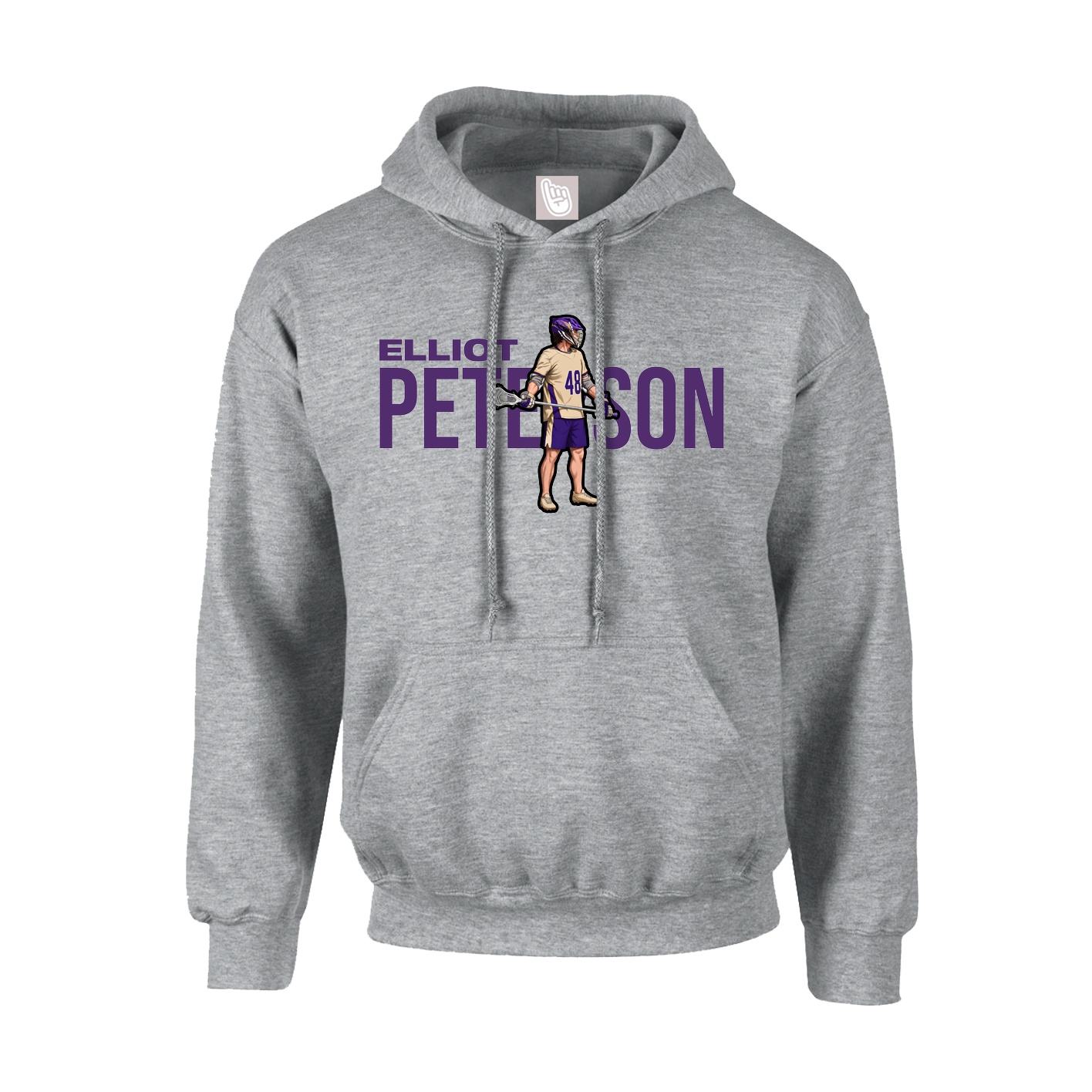 Youth Hoodie — Player Name in Grey