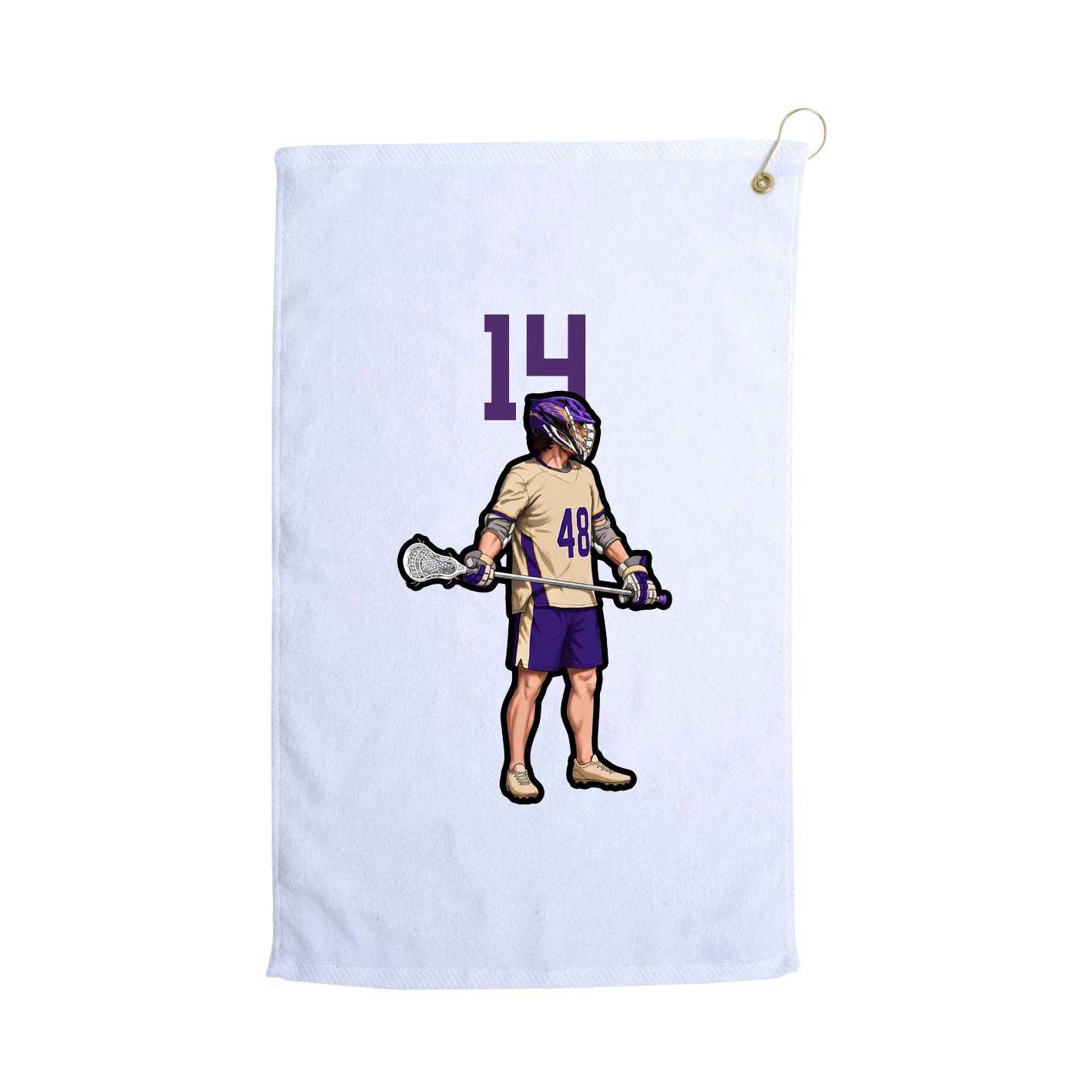 Golf Towel — Number Top in White