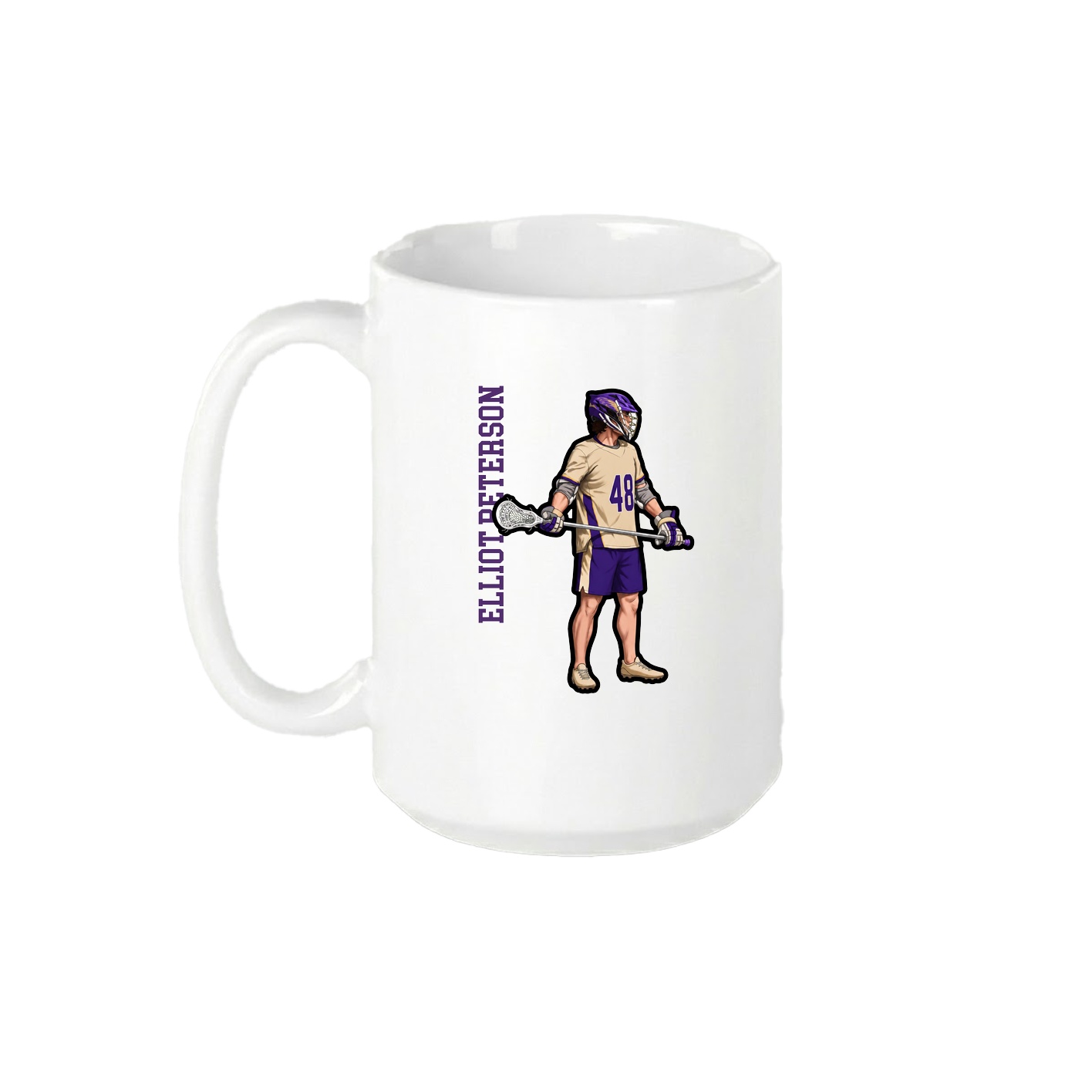 15oz Coffee Mug — Name Vertical in White