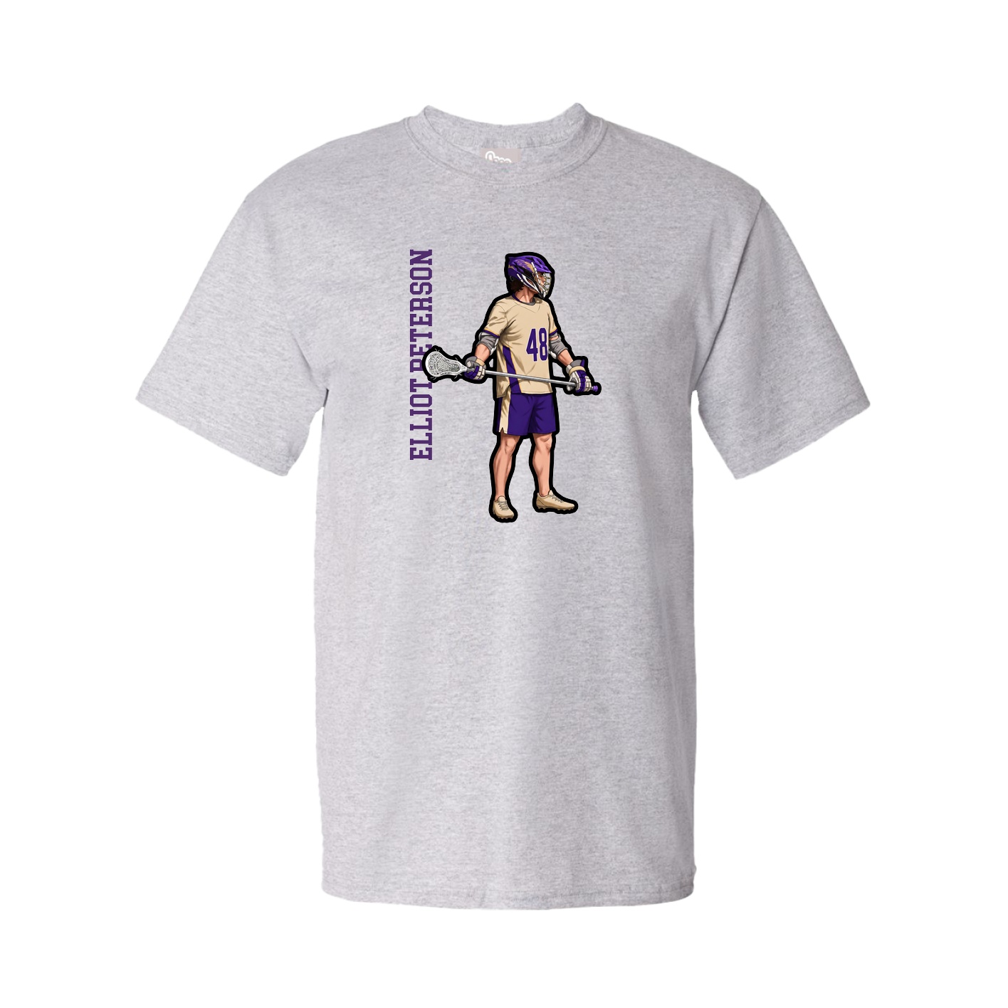 Tee — Name Vertical in Grey