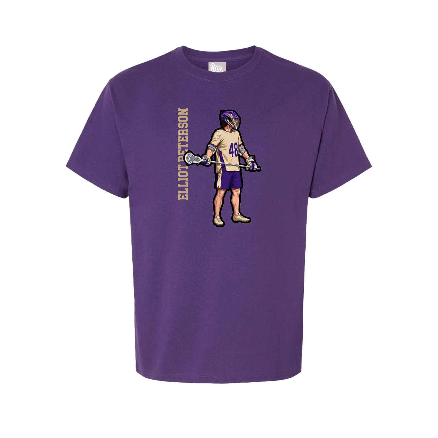 Youth Tee — Name Vertical in Purple