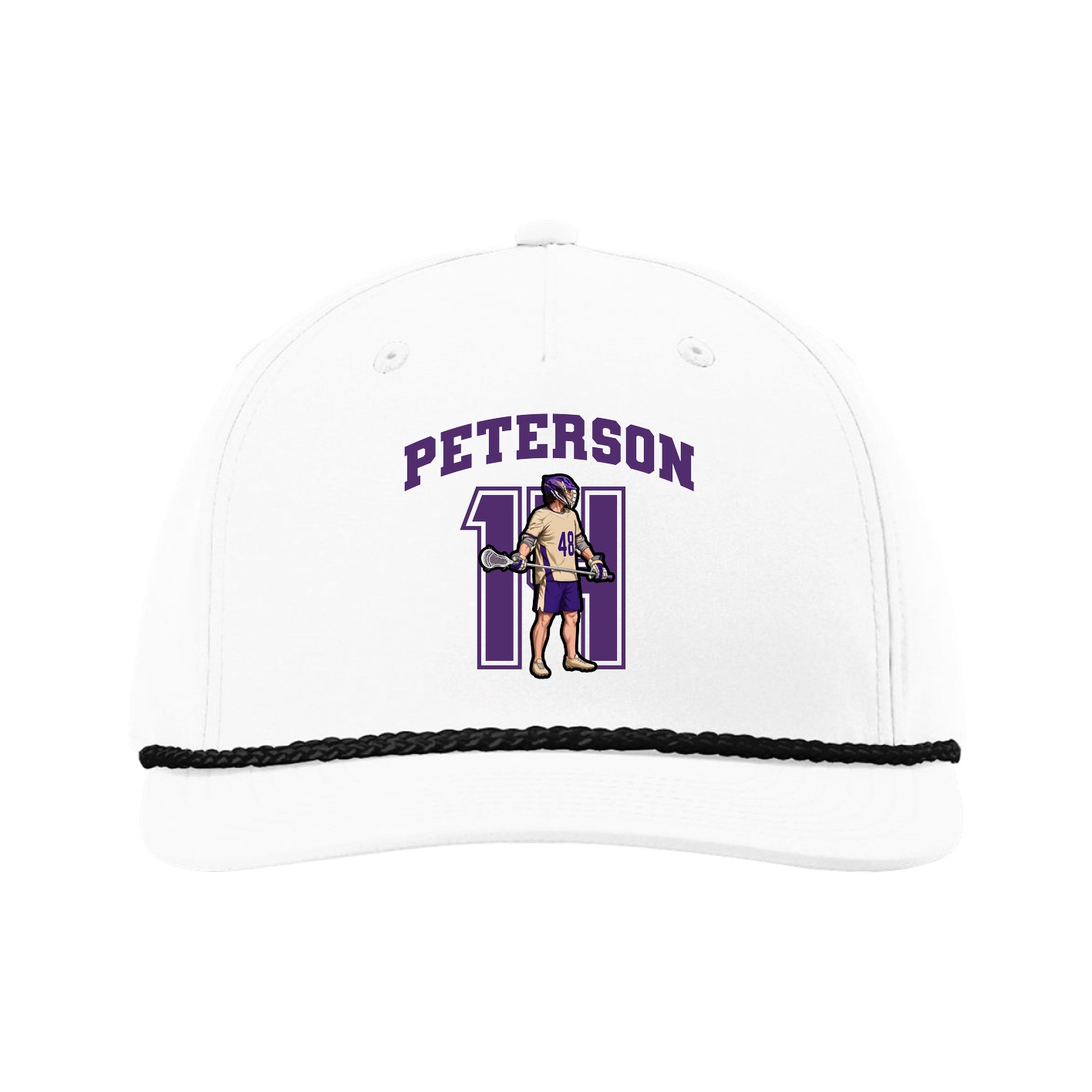 Five-Panel Classic Rope Cap — Number in White