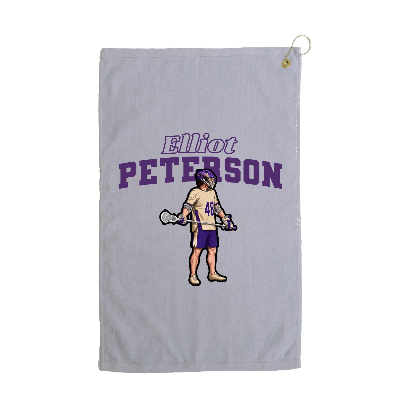 Golf Towel — Name Arch in Grey