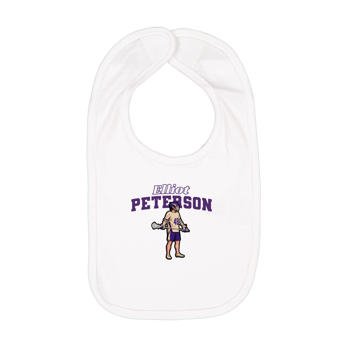 Infant Bib — Name Arch in White