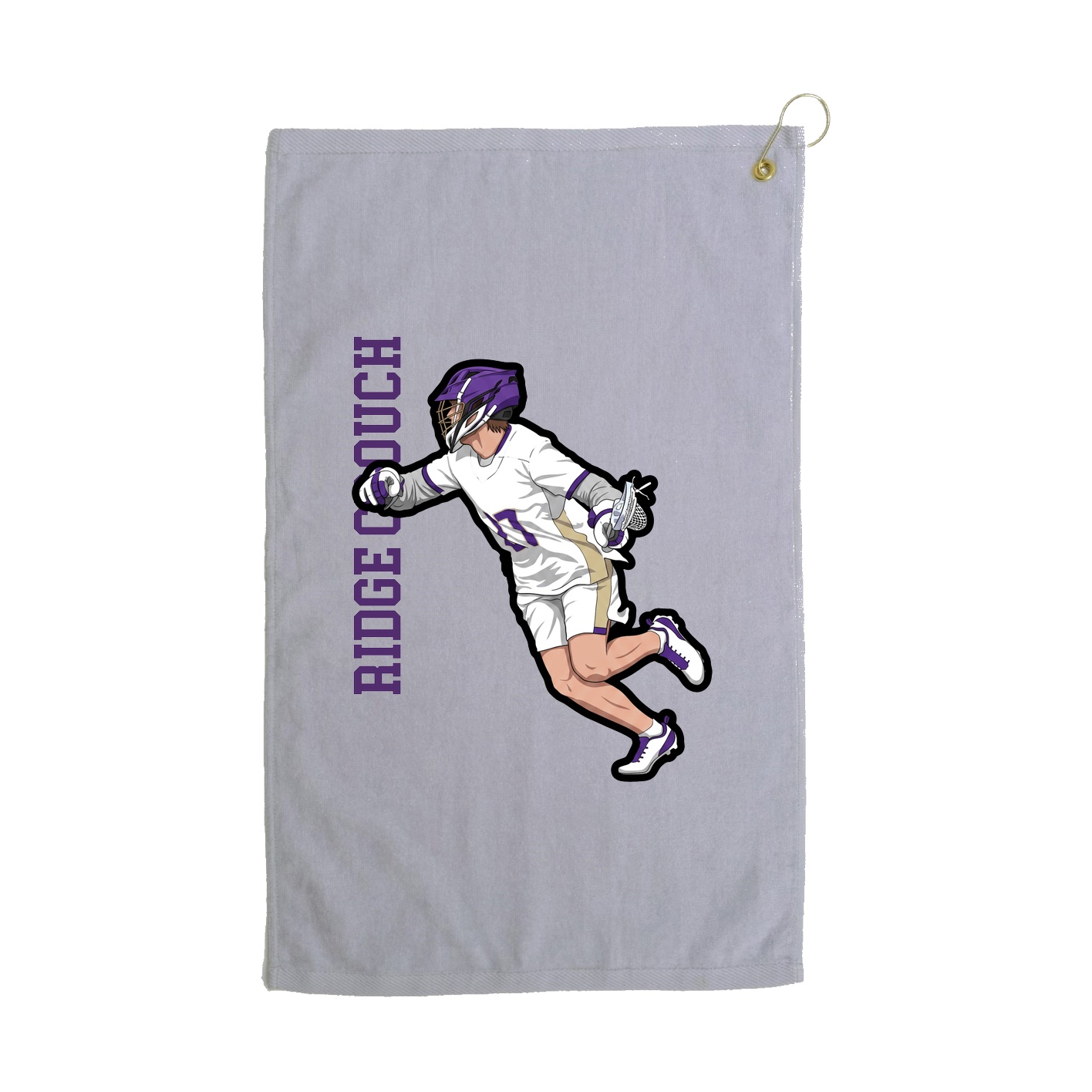 Golf Towel — Name Vertical in Grey