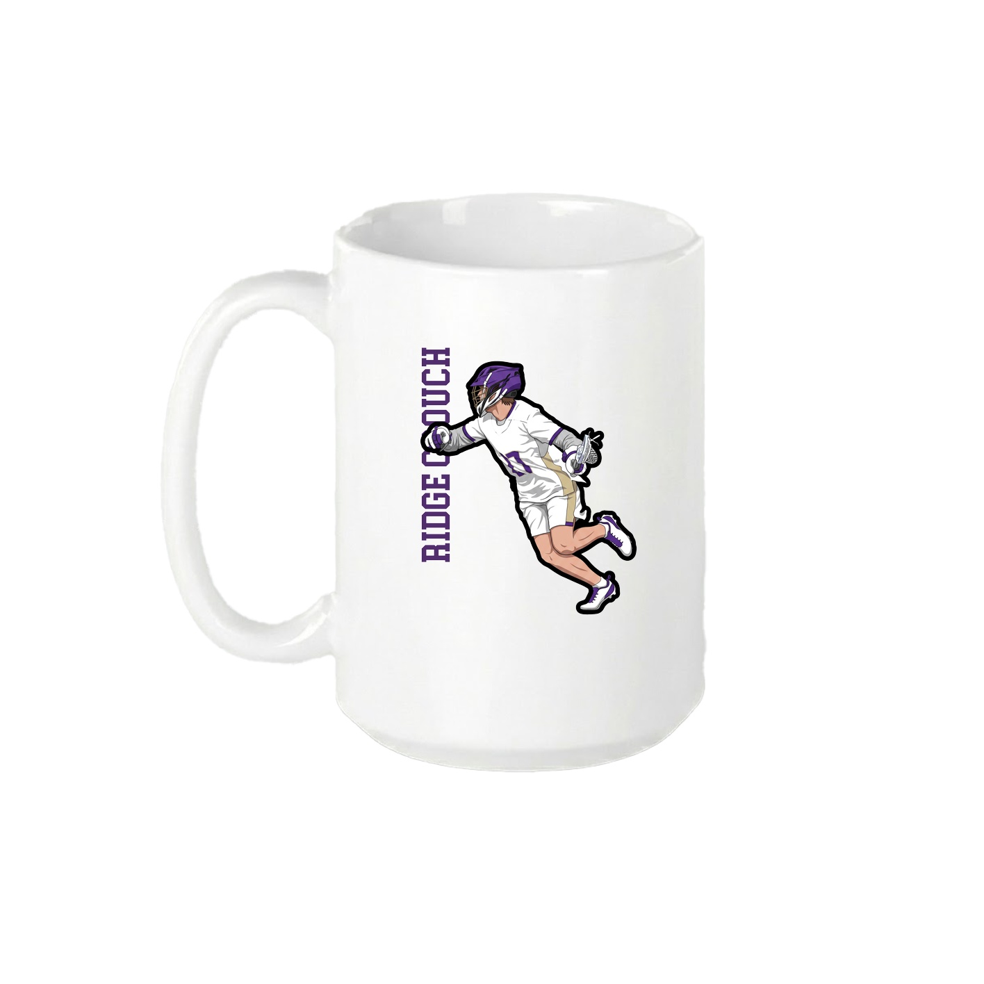 15oz Coffee Mug — Name Vertical in White