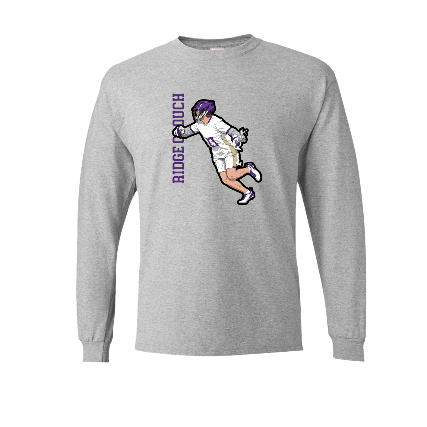 Long Sleeve Tee — Name Vertical in Grey