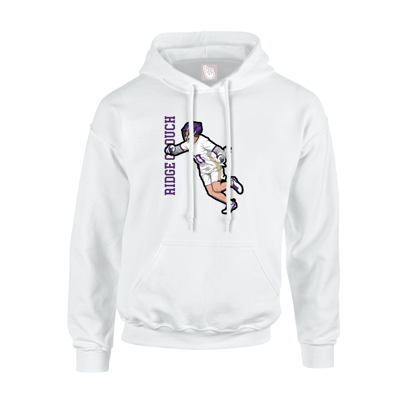 Hoodie — Name Vertical in White