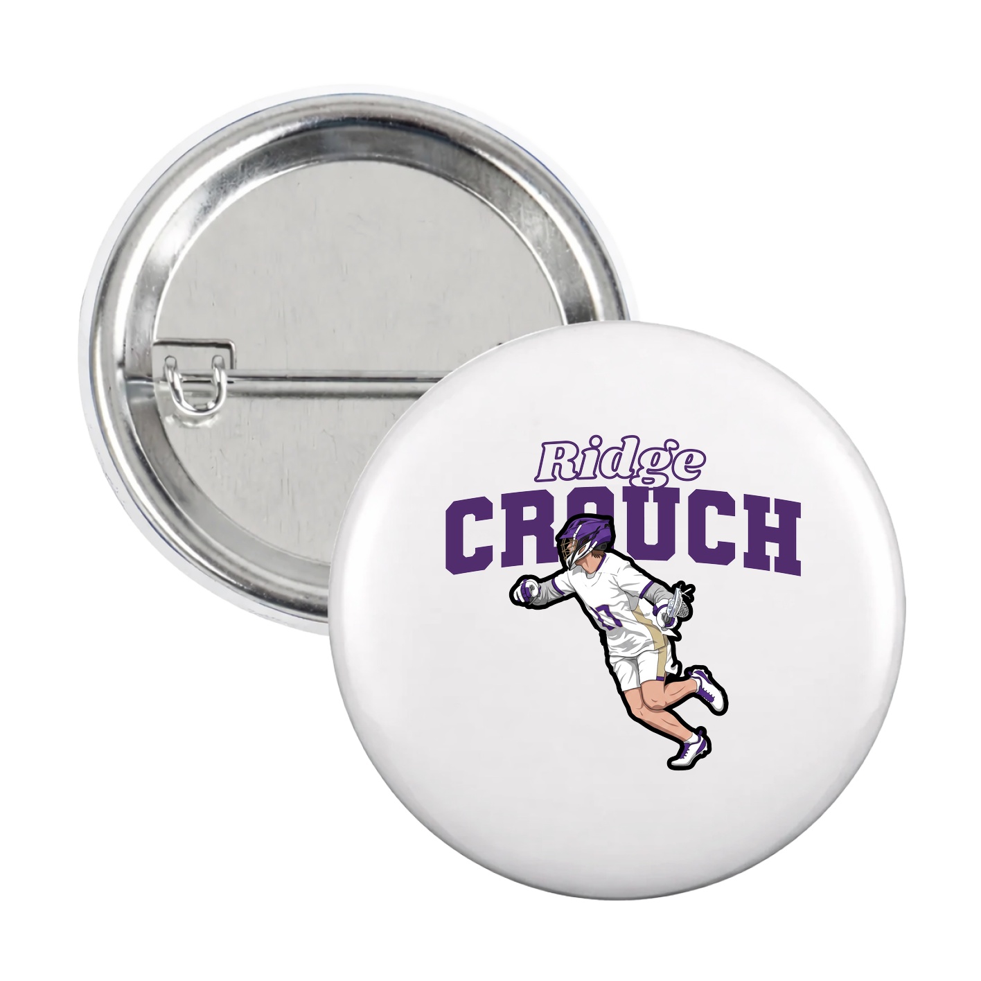 Game Day Button — Name Arch in White