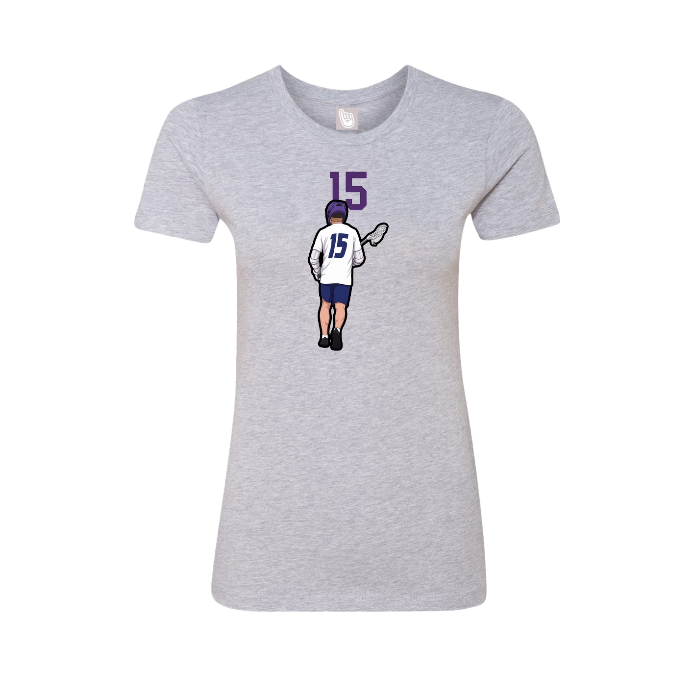 Fitted Women's Tee — Number Top in Grey