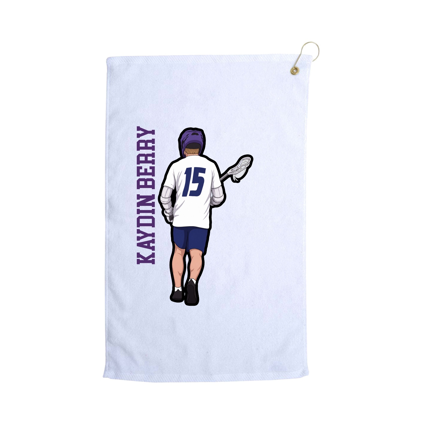 Golf Towel — Name Vertical in White