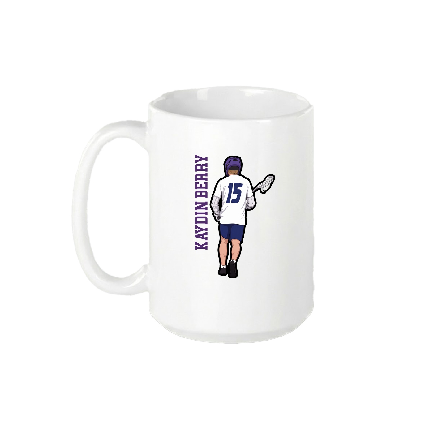 15oz Coffee Mug — Name Vertical in White